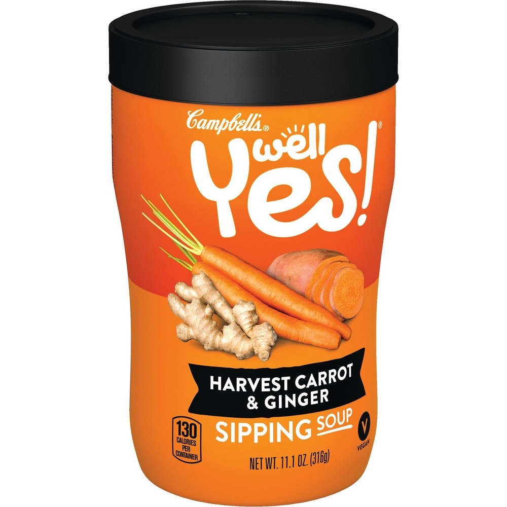 slide 4 of 5, Campbell's Well Yes! Harvest Carrot And Ginger Sipping Soup, 11.1 oz