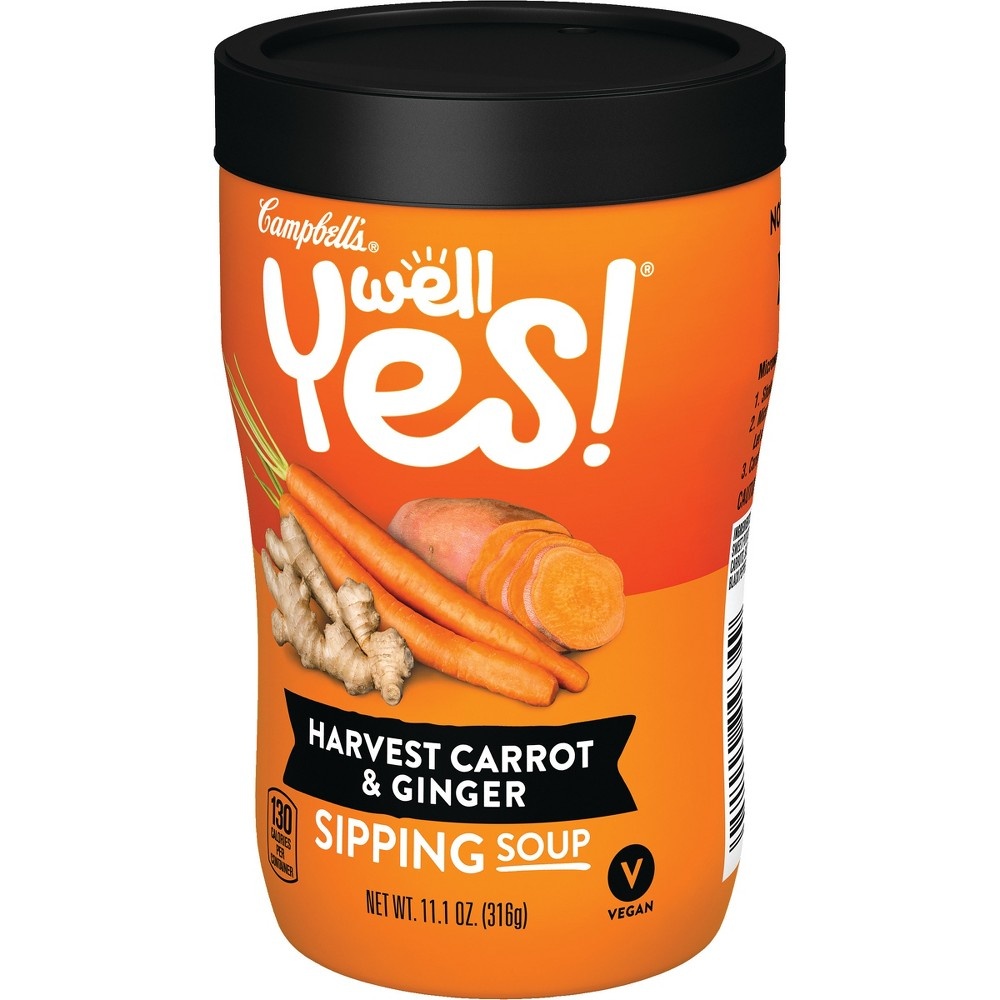 slide 5 of 5, Campbell's Well Yes! Harvest Carrot And Ginger Sipping Soup, 11.1 oz