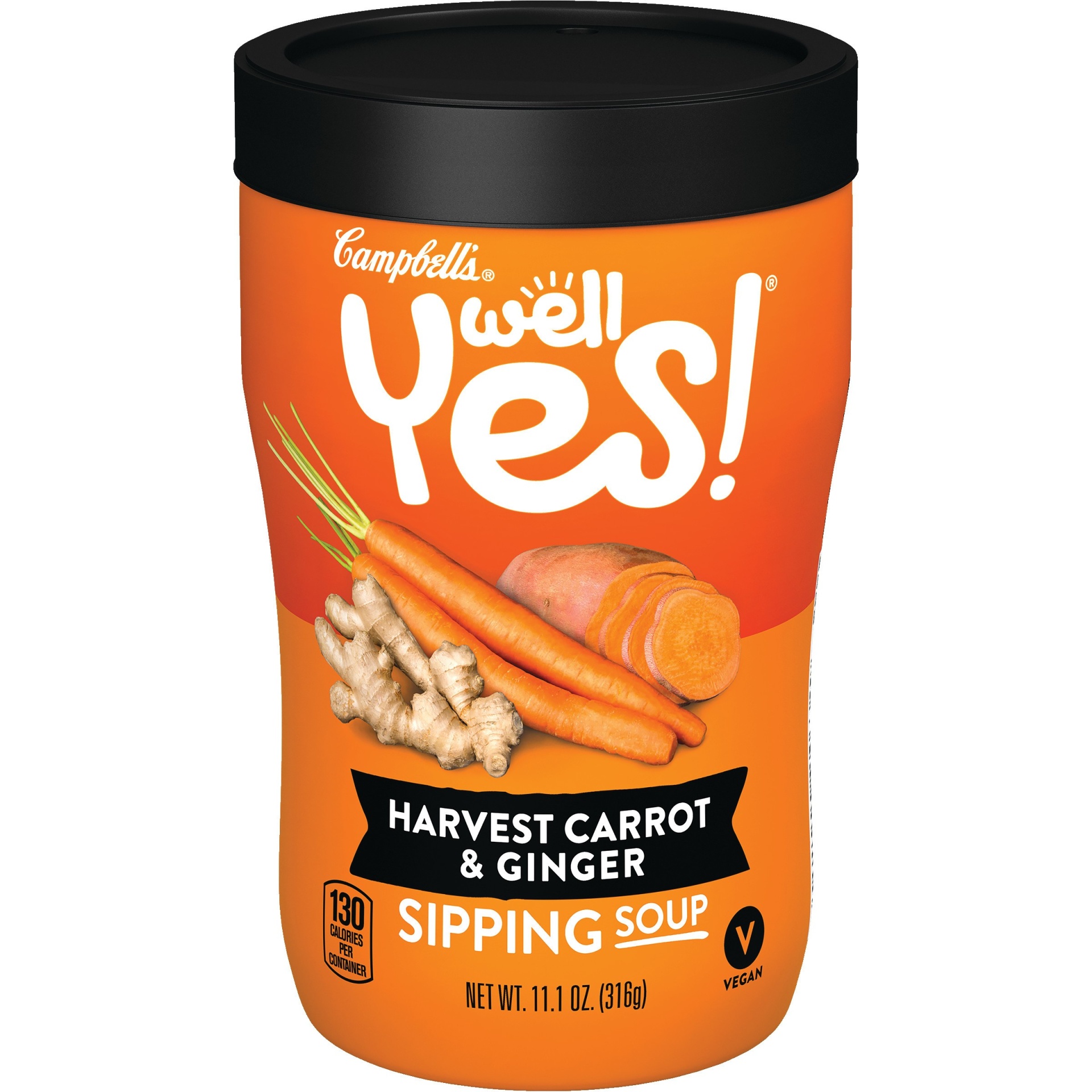 slide 1 of 5, Campbell's Well Yes! Harvest Carrot And Ginger Sipping Soup, 11.1 oz