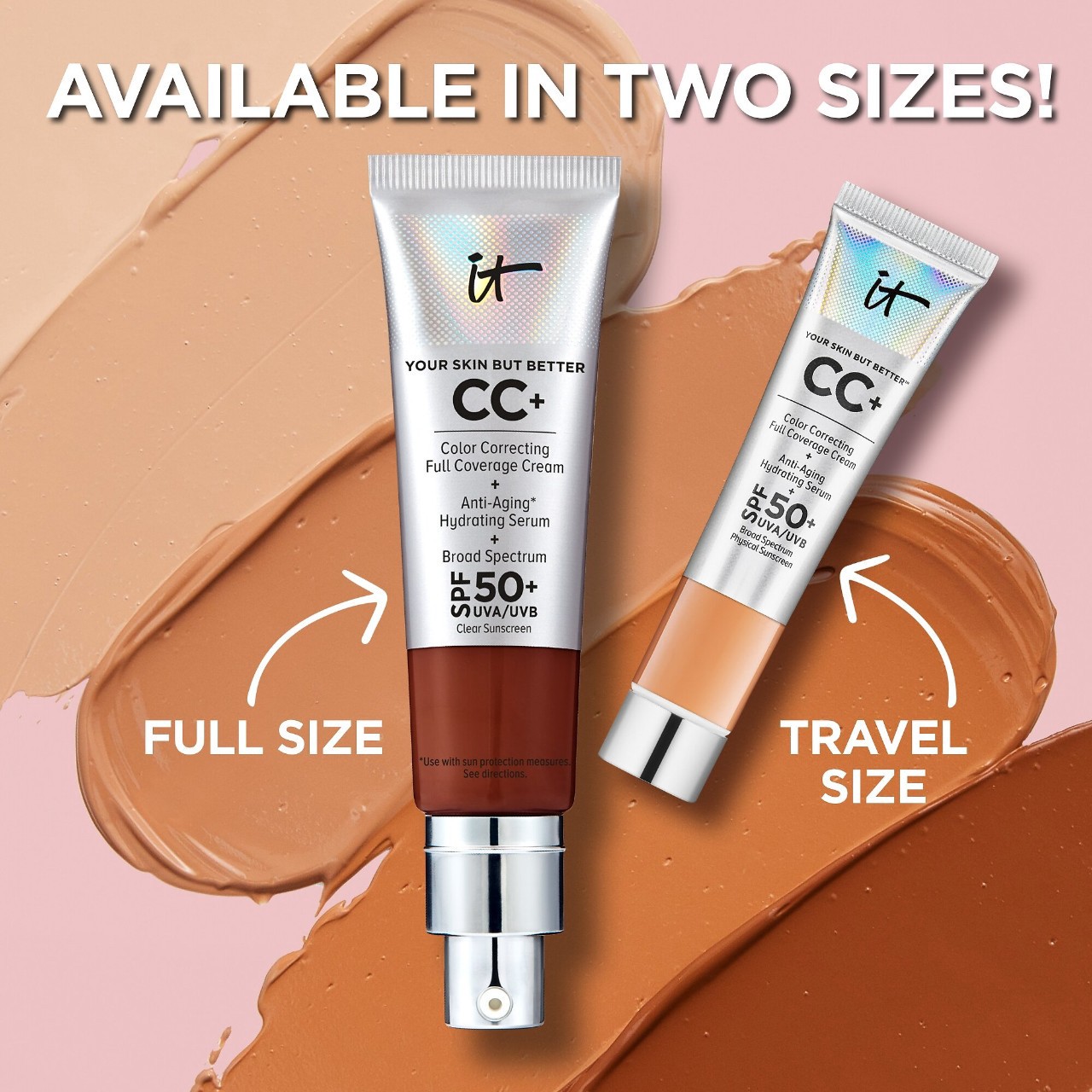 slide 9 of 10, IT Cosmetics CC+ Cream with SPF 50+ Medium, 1.08 oz/ 32 ml