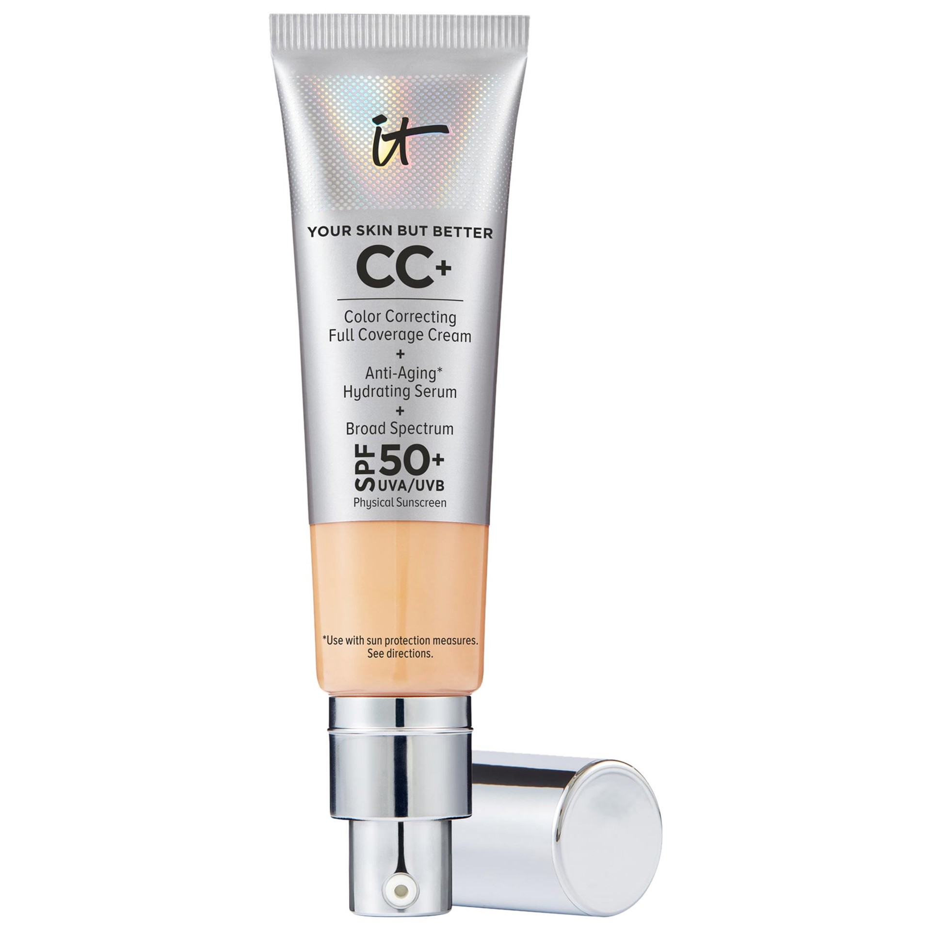 slide 1 of 10, IT Cosmetics CC+ Cream with SPF 50+ Medium, 1.08 oz/ 32 ml