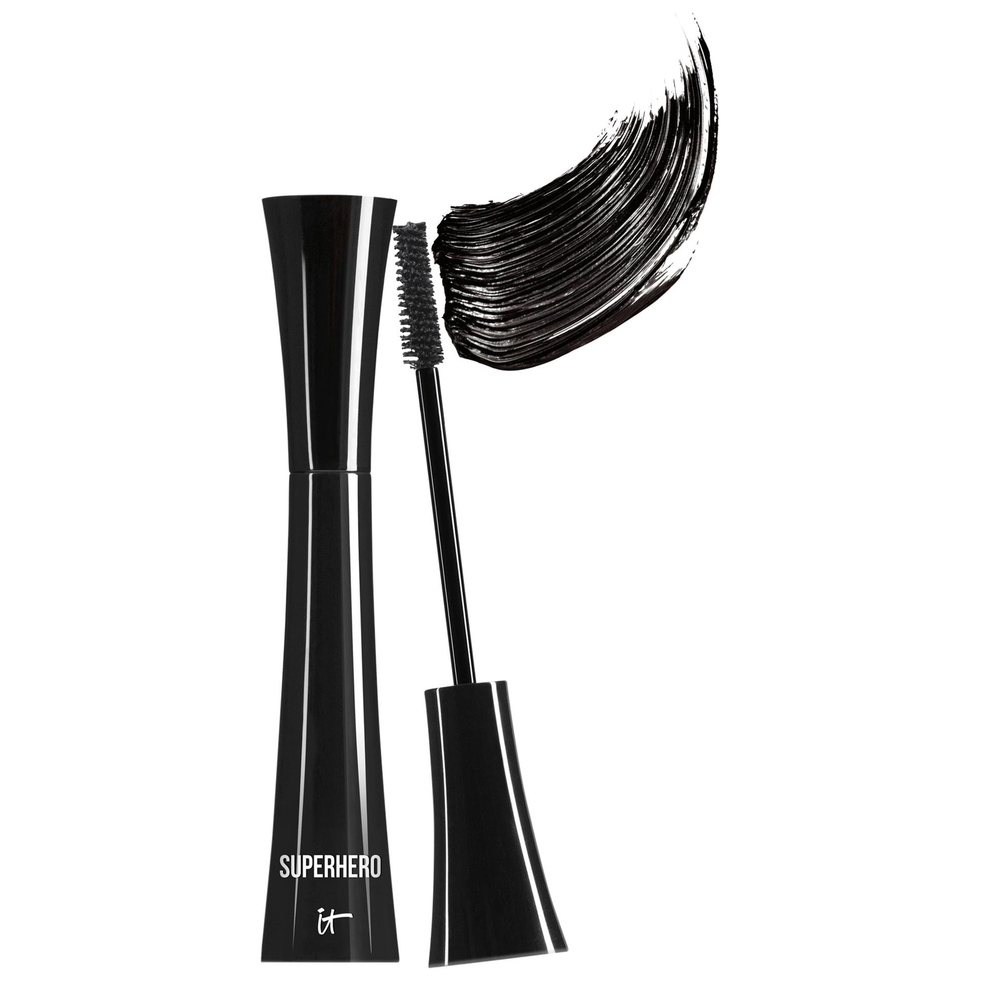 slide 1 of 4, IT Cosmetics Superhero Elastic Stretch Volumizing and Lengthening Mascara Super Black, 0.30 oz/ 9 gram