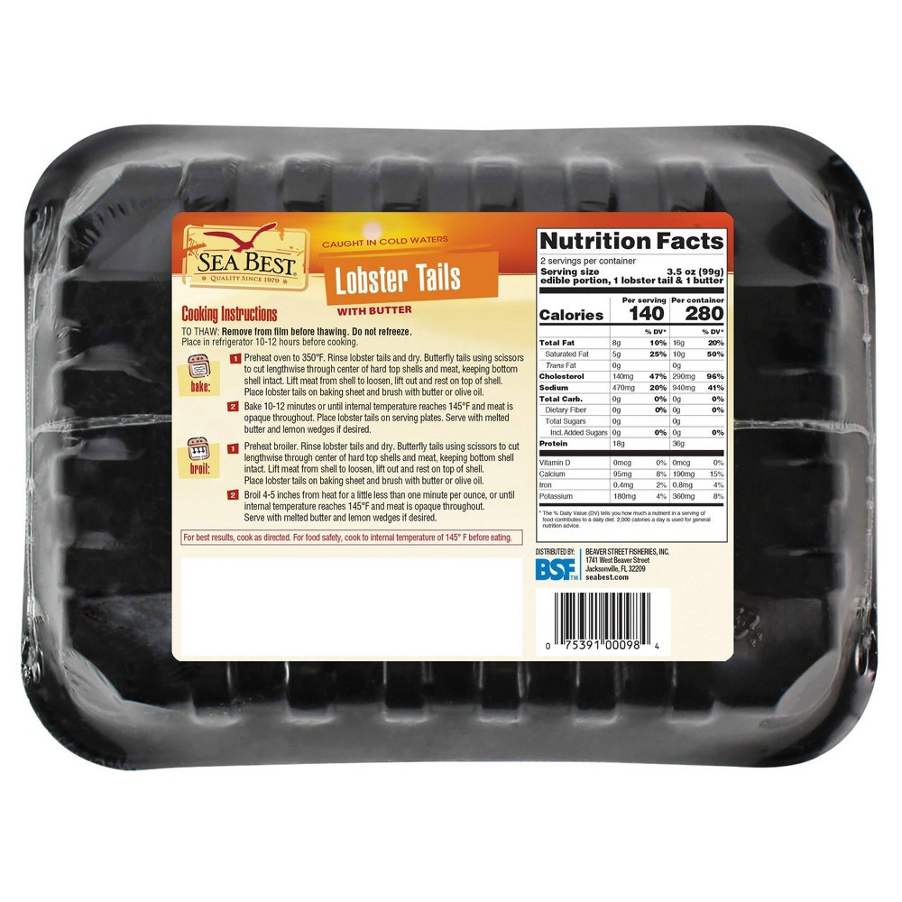 slide 4 of 4, Sea Best Lobster Tail with Butter Twin Pack - Frozen - 9oz, 9 oz