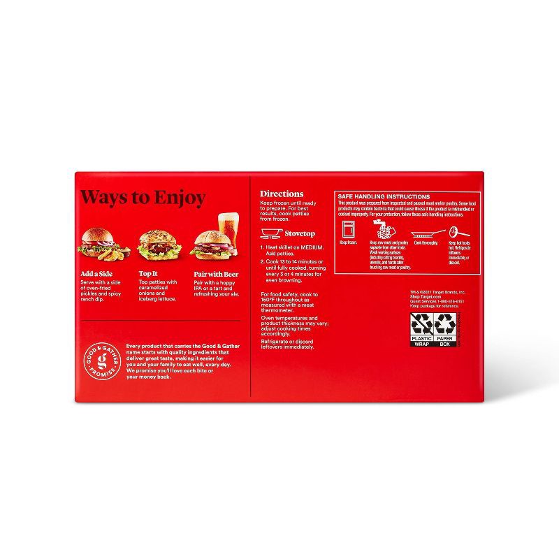 slide 3 of 3, Angus Beef Burger Patties - Frozen - 32oz/6ct - Good & Gather™, 32 oz, 6 ct