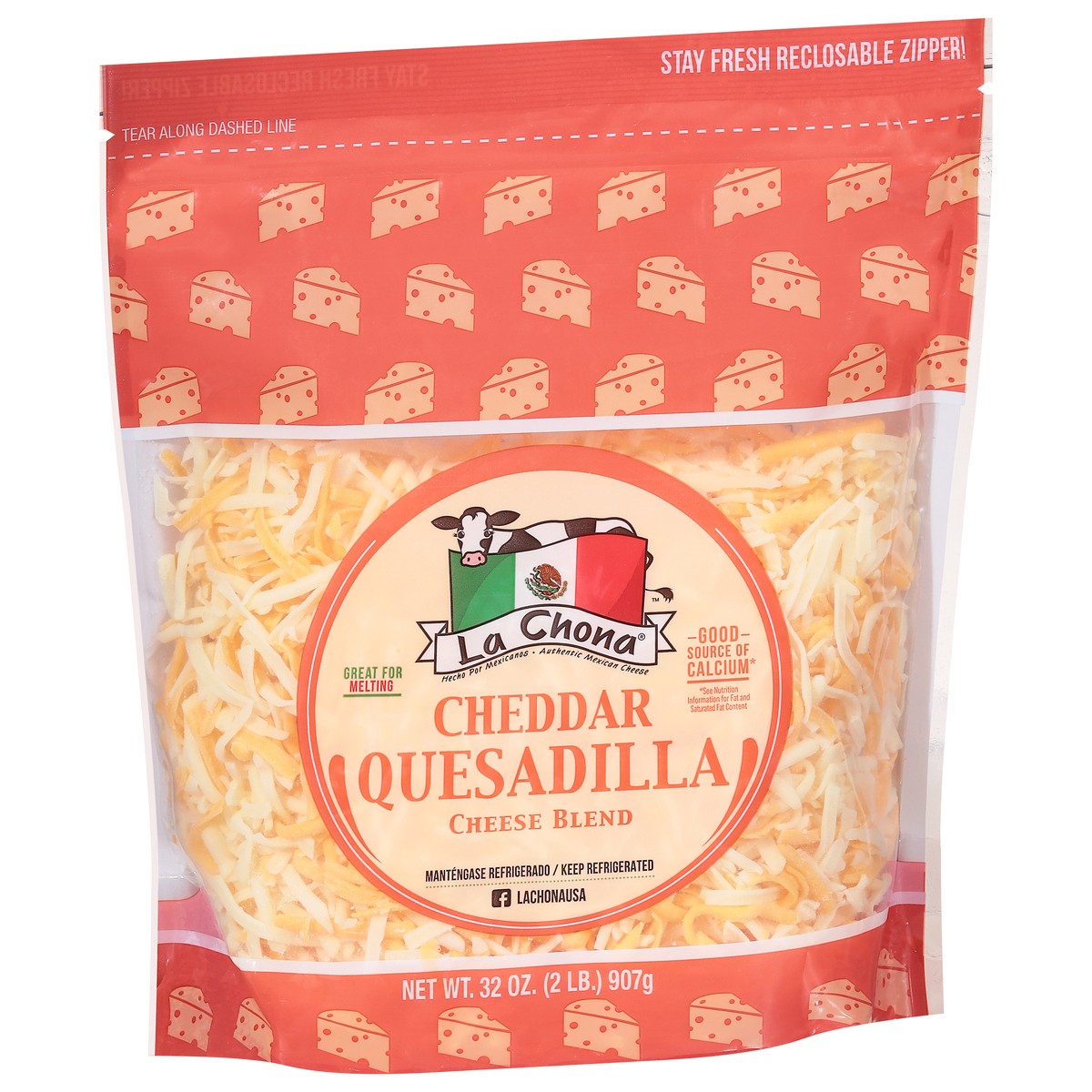 slide 2 of 13, La Chona Cheddar Quesadilla Cheese Blend 32 oz, 32 oz
