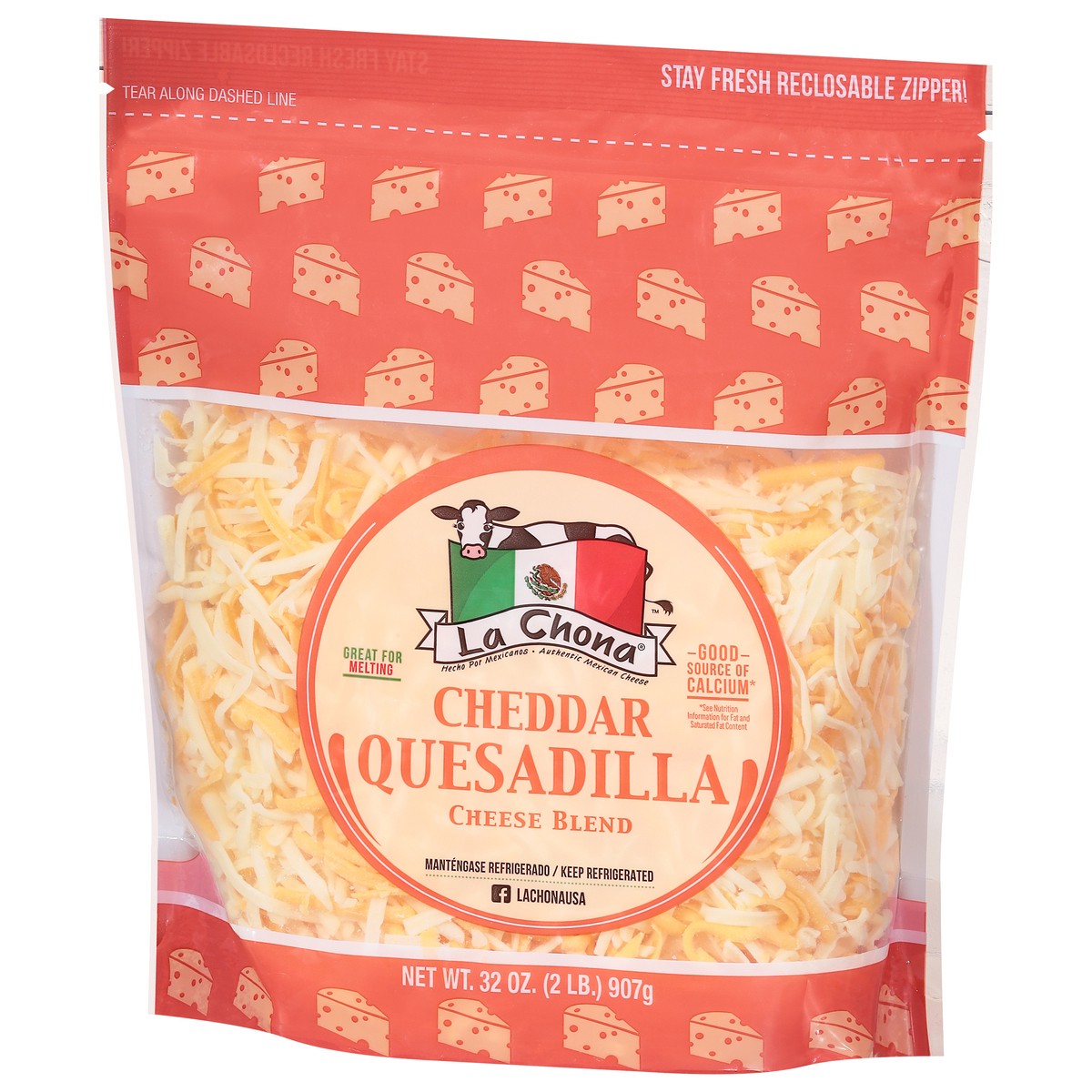 slide 4 of 13, La Chona Cheddar Quesadilla Cheese Blend 32 oz, 32 oz
