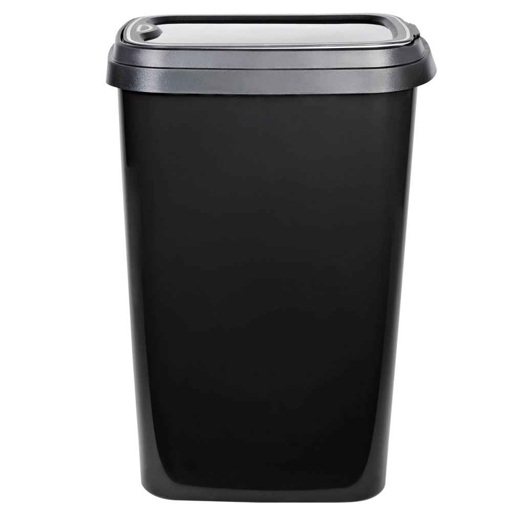 slide 3 of 4, Hefty Odor Block Lid Wastebasket Graphite, 13 gal