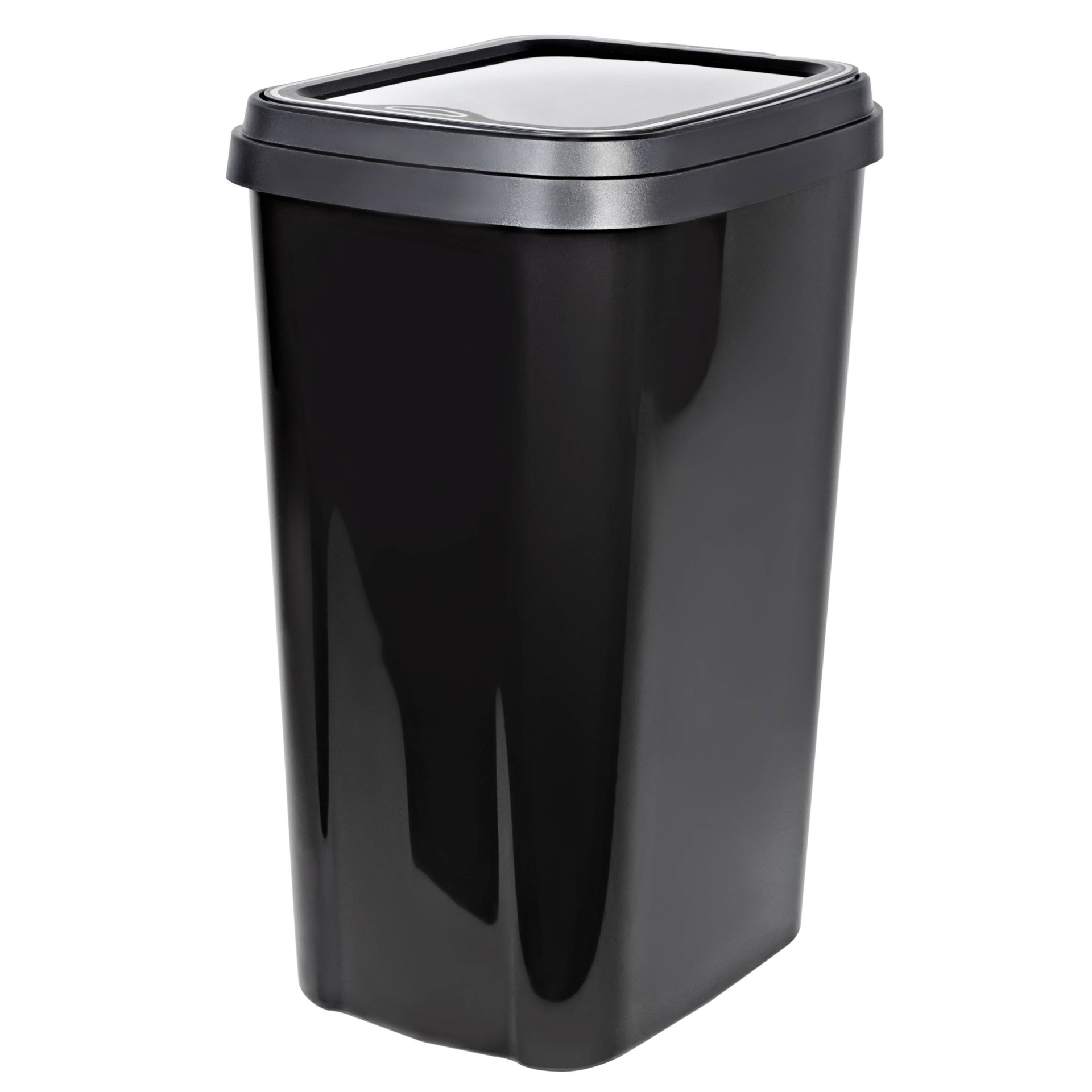 slide 1 of 4, Hefty Odor Block Lid Wastebasket Graphite, 13 gal