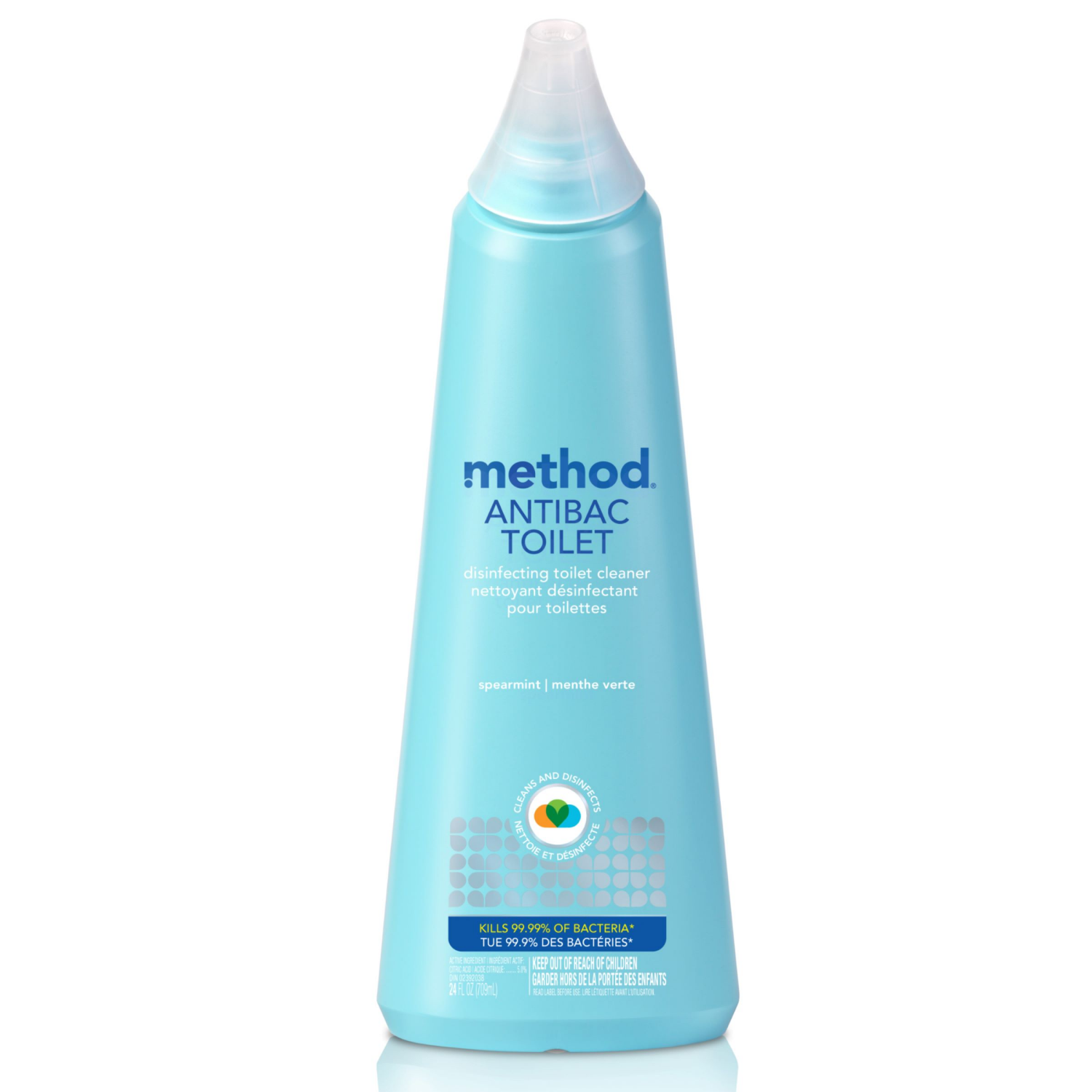 slide 1 of 4, method Antibacterial Spearmint Toilet Cleaner 24 fl oz, 24 fl oz