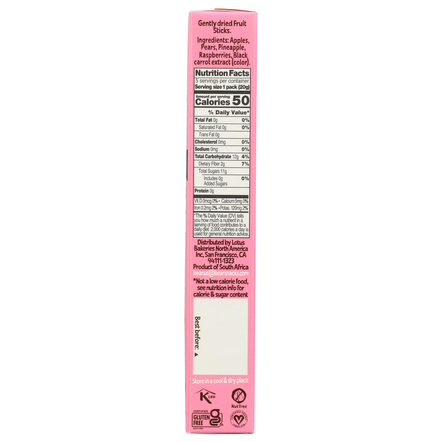 slide 2 of 2, BEAR Raspberry Pineapple Fruit Splits - 3.5oz, 3.5 oz