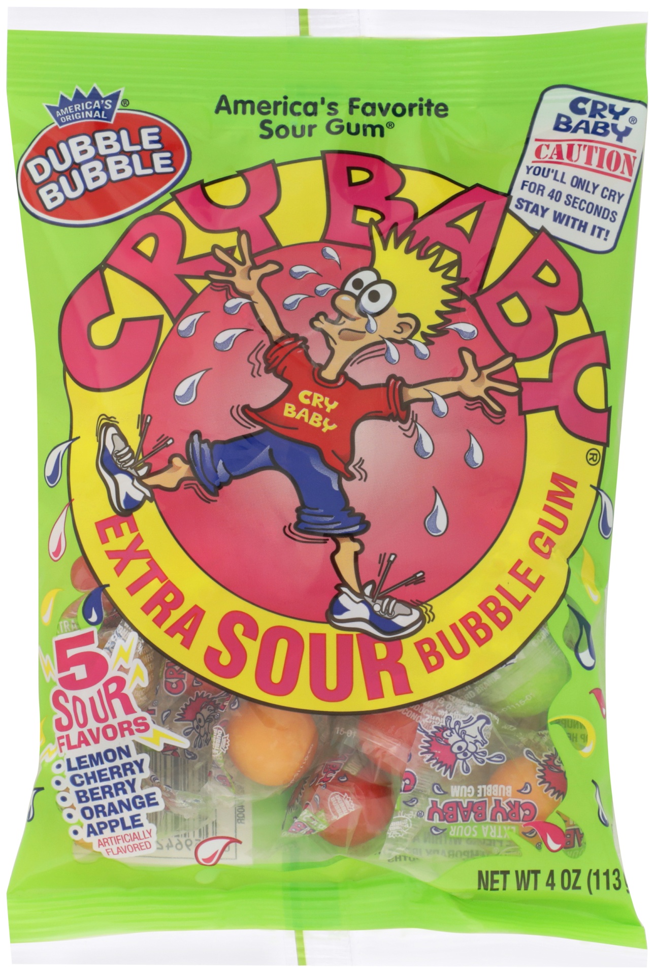 slide 1 of 1, Cry Baby Concord Foods Cry Baby Extra Sour Gumball, 4 oz