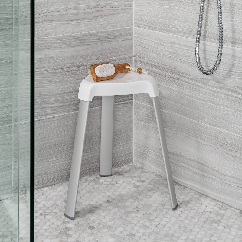 slide 2 of 5, Smart Foot Seat White - Better Living Products: Aluminum & Plastic, Non-Slip, Easy Clean, 265lb Capacity, 265 lb