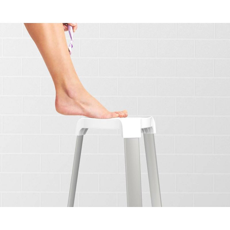 slide 3 of 5, Smart Foot Seat White - Better Living Products: Aluminum & Plastic, Non-Slip, Easy Clean, 265lb Capacity, 265 lb