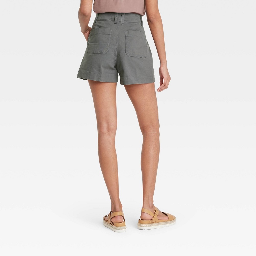 slide 2 of 3, Women's High-Rise Shorts - A New Day Dark Gray 2, 1 ct