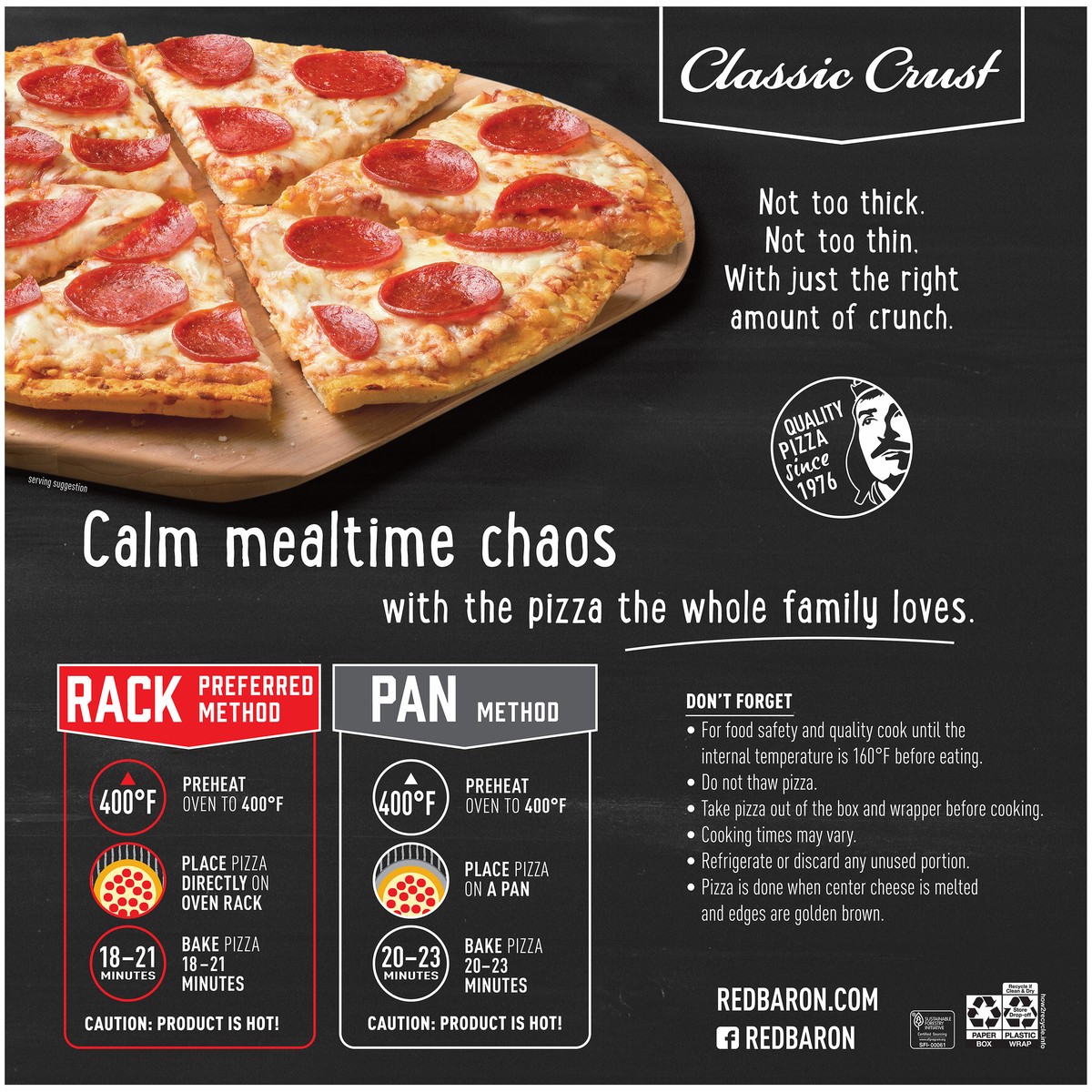 slide 7 of 9, Red Baron Classic Crust Pepperoni Pizza 3 ct Box, 61.81 oz