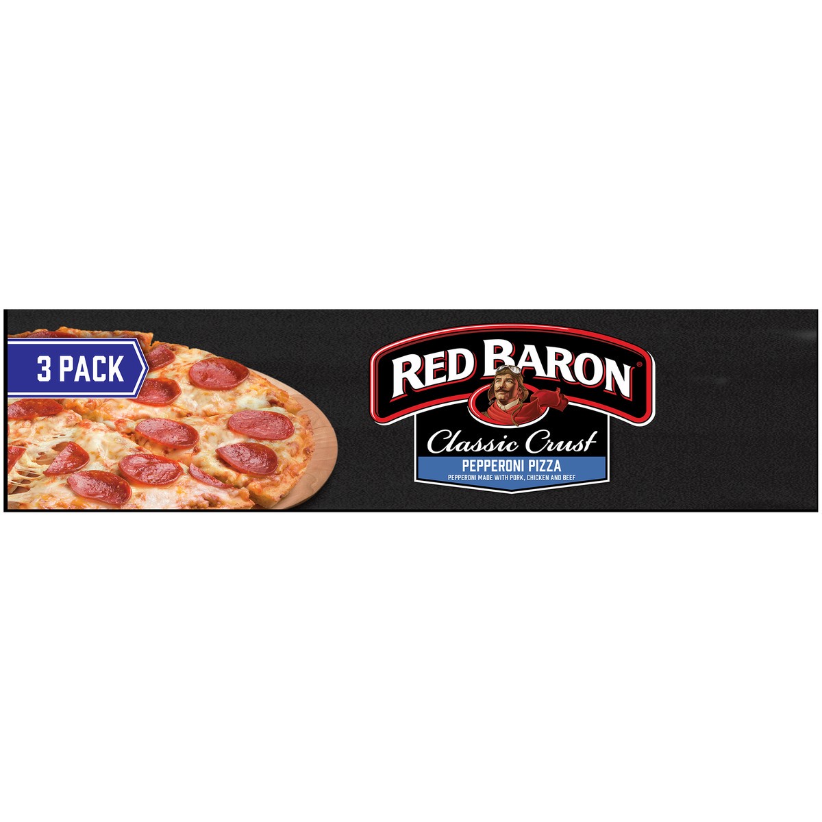 slide 4 of 9, Red Baron Classic Crust Pepperoni Pizza 3 ct Box, 61.81 oz