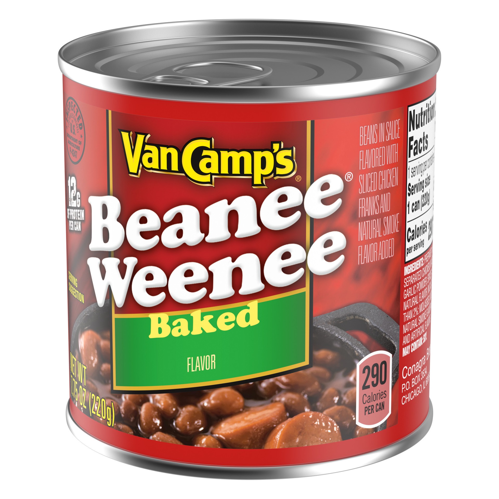 slide 4 of 5, Van Camp's Baked Beanee Weenee, Canned Food, 7.75 oz., 7.75 oz