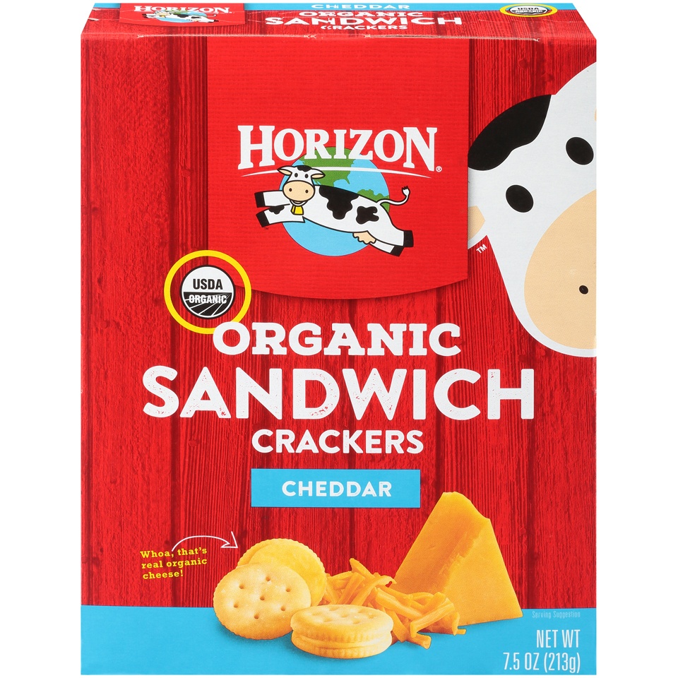 slide 1 of 6, Horizon Organic Cheddar Sandwich Crackers, 7.5 oz