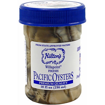 slide 1 of 1, Hilton's Pacific Oysters Shucked, 10 oz