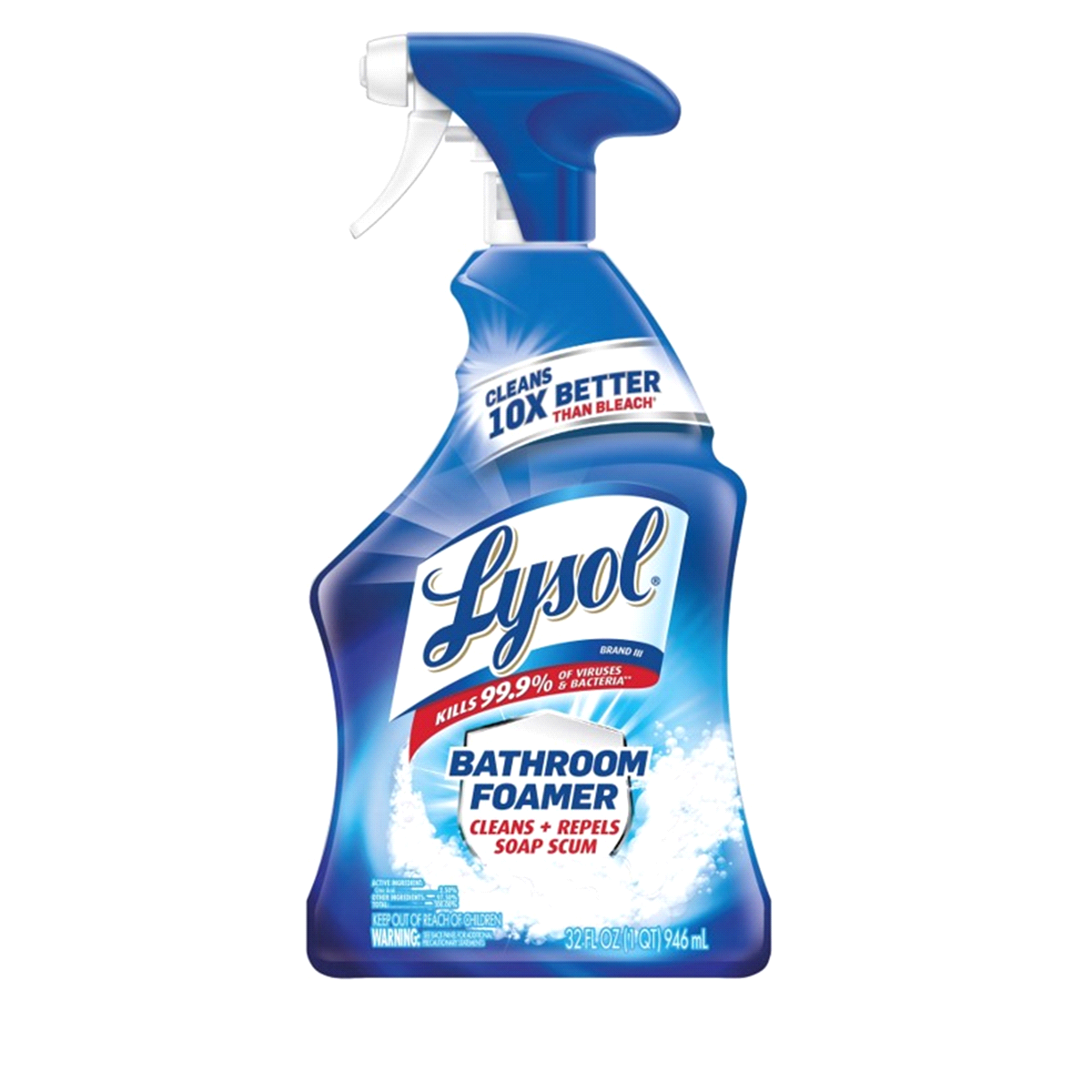 slide 1 of 1, Lysol Power Foaming Cleaning Spray for Bathrooms, Foam Cleaner for Bathrooms, Showers, Tubs, 22oz, 32 oz