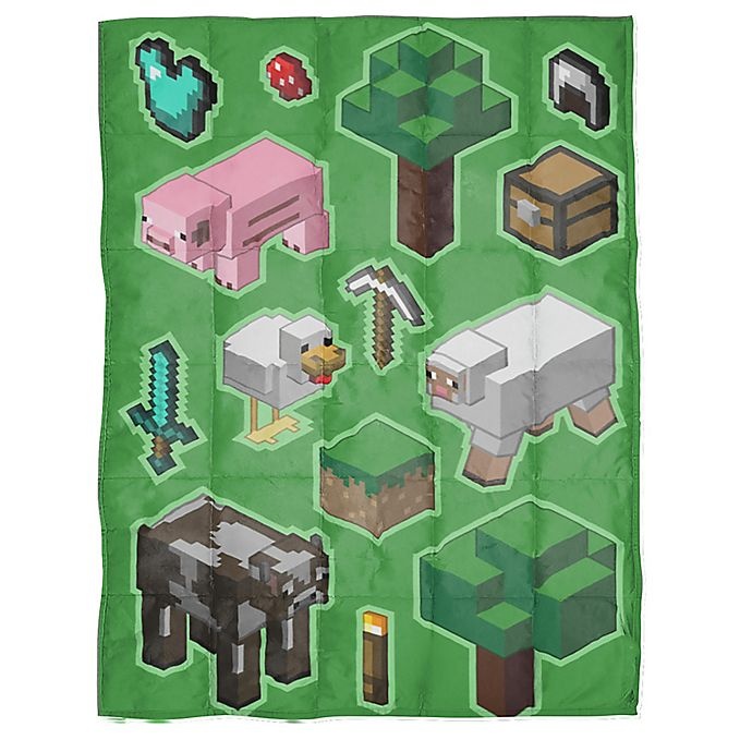 slide 1 of 1, Minecraft Reversible Weighted Blanket, 1 ct