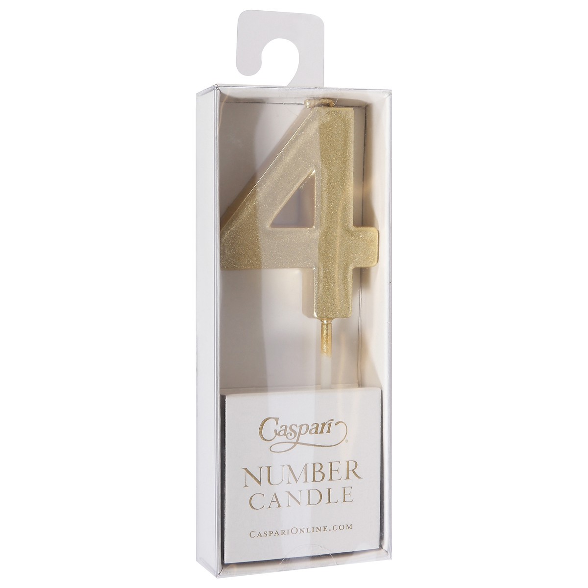 slide 3 of 9, Caspari Gold 4 Number Candle 1 ea, 1 ct