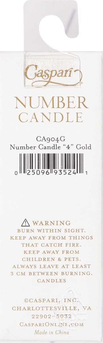 slide 8 of 9, Caspari Gold 4 Number Candle 1 ea, 1 ct