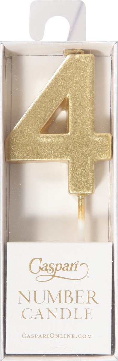 slide 2 of 9, Caspari Gold 4 Number Candle 1 ea, 1 ct