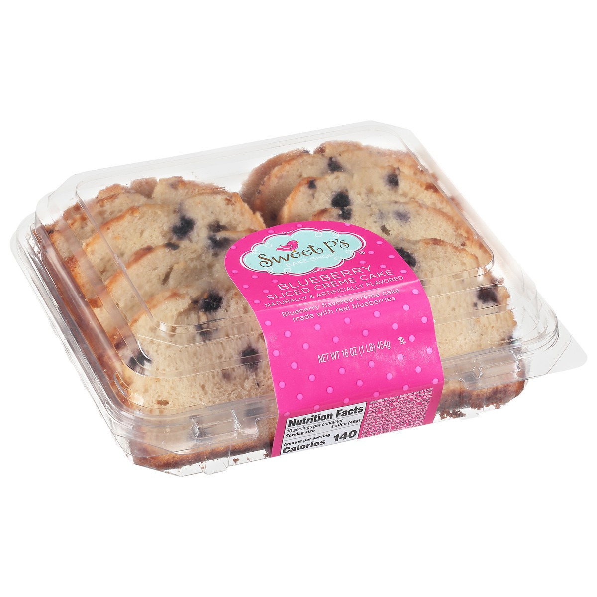 slide 3 of 17, Sweet P's Bake Shop Sliced Blueberry Creme Cake 16 oz, 16 oz