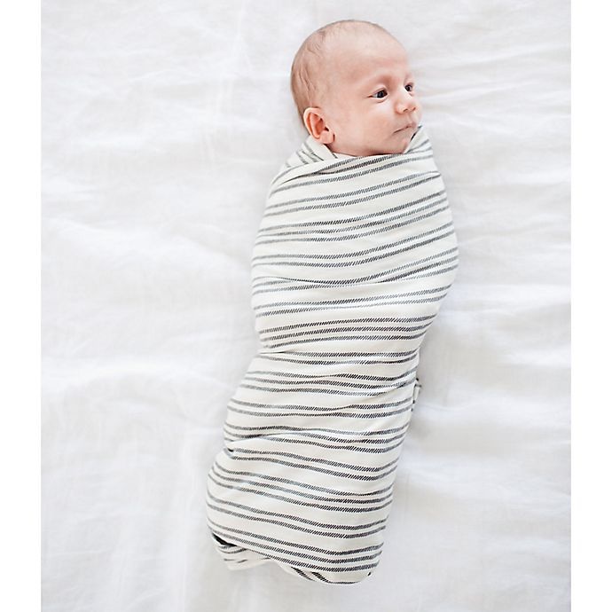 slide 2 of 6, Copper Pearl Midtown Knit Swaddle Blanket - White/Grey, 1 ct