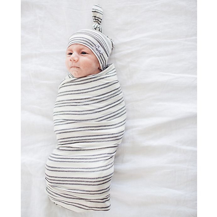 slide 5 of 6, Copper Pearl Midtown Knit Swaddle Blanket - White/Grey, 1 ct