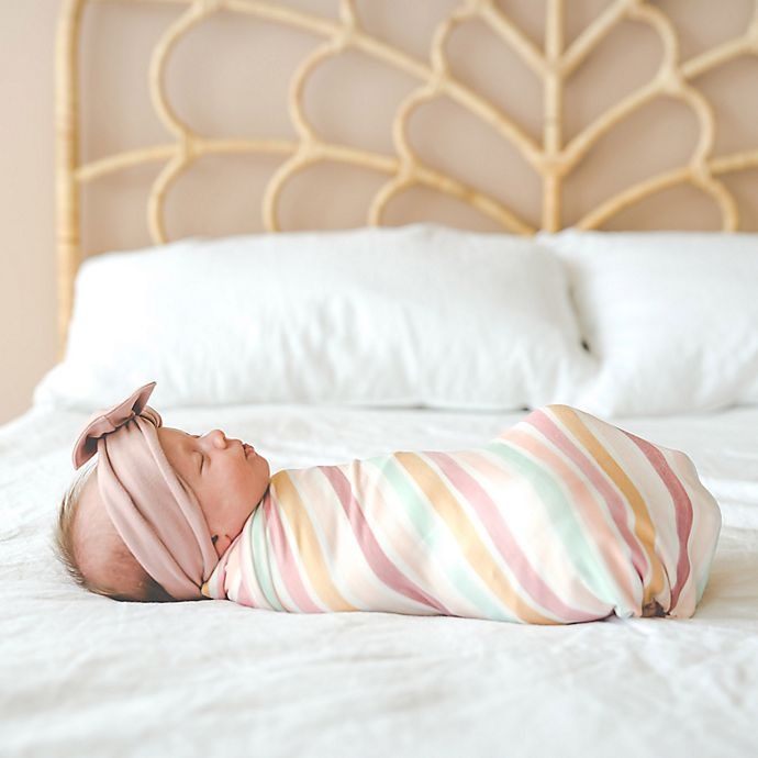 slide 3 of 8, Copper Pearl Belle Knit Swaddle Blanket - Pink/Orange, 1 ct