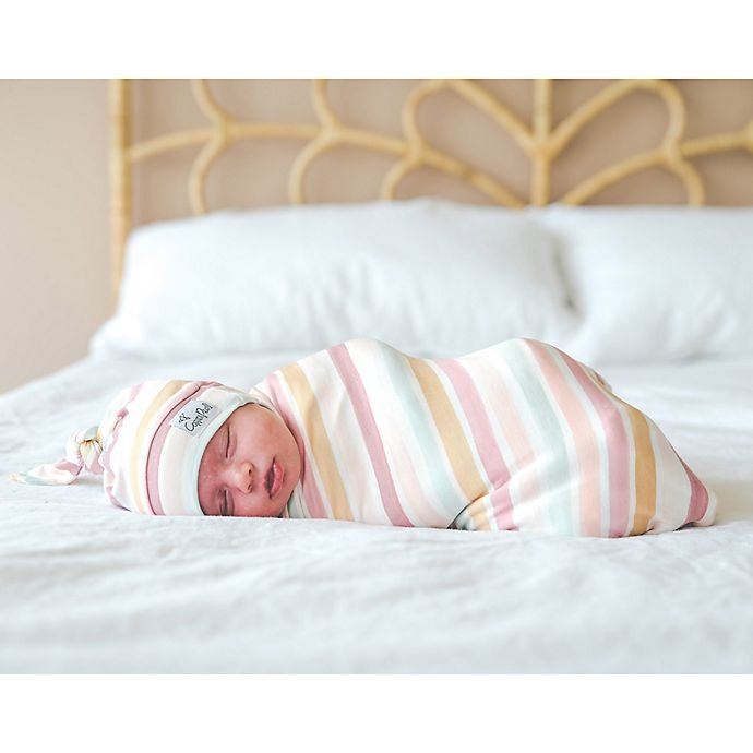 slide 6 of 8, Copper Pearl Belle Knit Swaddle Blanket - Pink/Orange, 1 ct