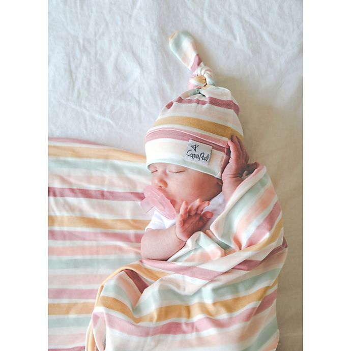 slide 7 of 8, Copper Pearl Belle Knit Swaddle Blanket - Pink/Orange, 1 ct