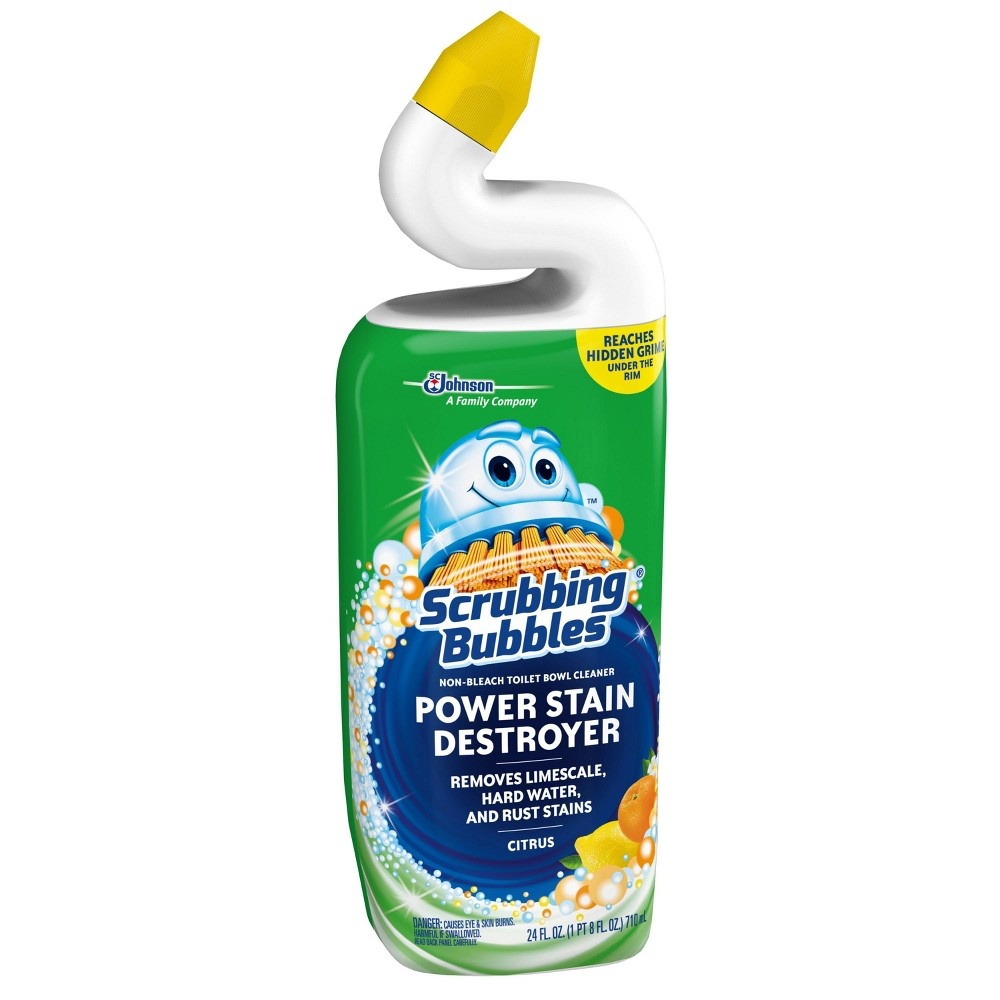 slide 4 of 5, Scrubbing Bubbles Power Stain Destroyer Toilet Bowl Cleaner - Citrus, 24 fl oz