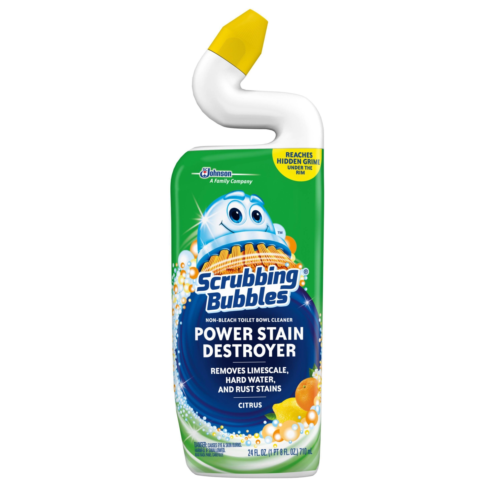 slide 1 of 5, Scrubbing Bubbles Power Stain Destroyer Toilet Bowl Cleaner - Citrus, 24 fl oz