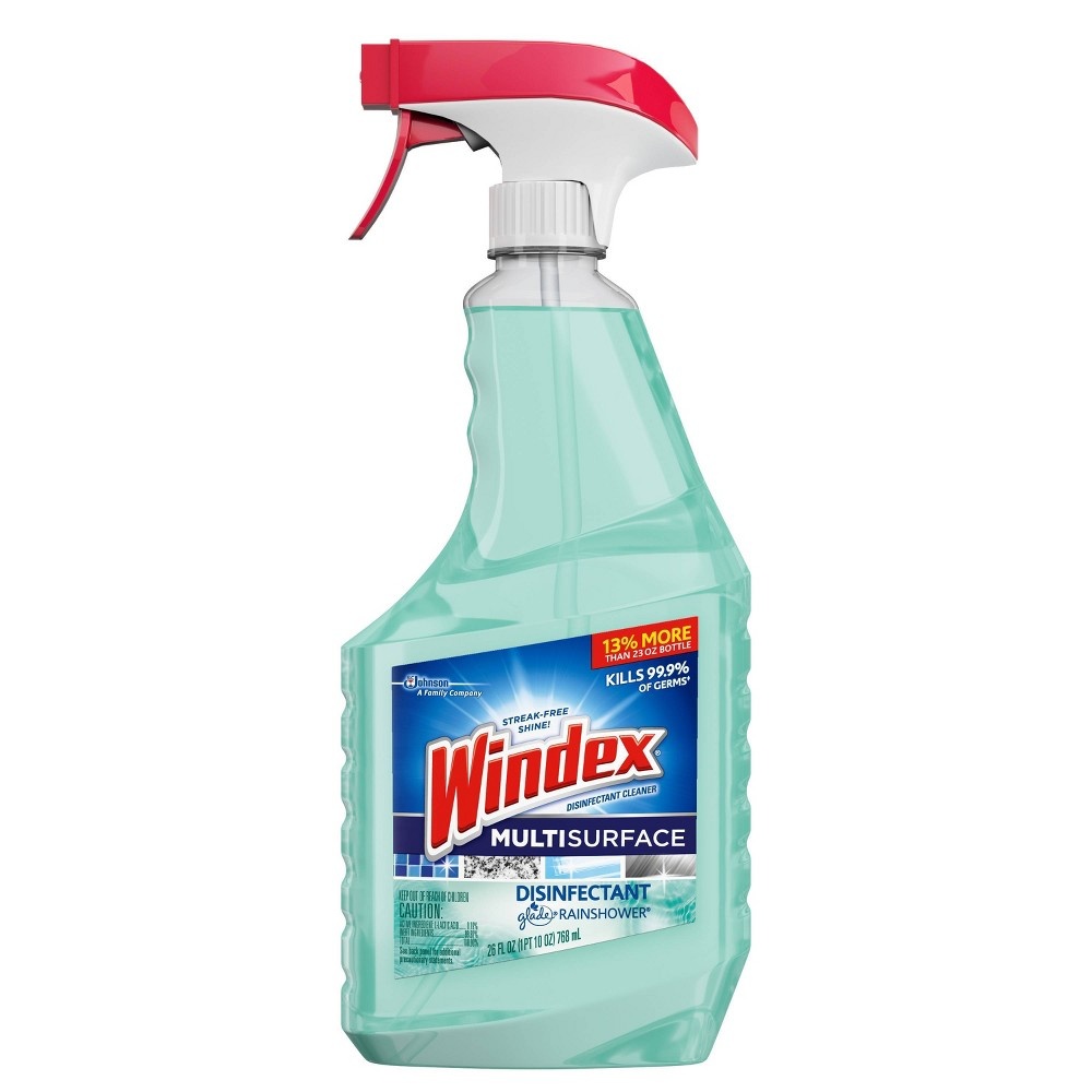 slide 3 of 5, Windex Multi-Surface Disinfectant Cleaner Rainshower, 26 fl oz