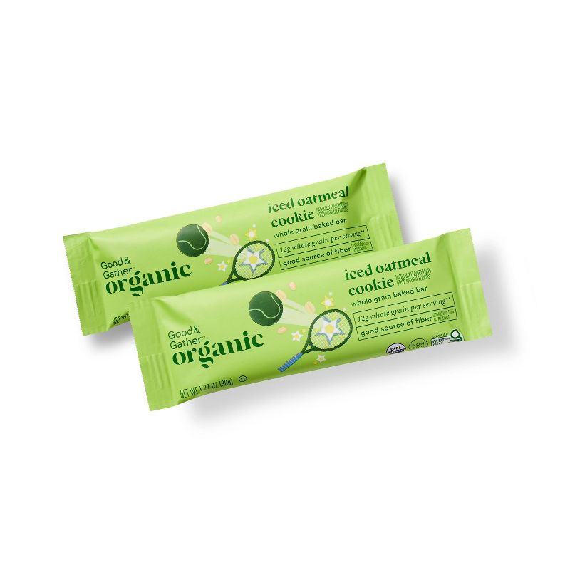 slide 3 of 5, Organic Iced Oatmeal Cookie Whole Grain Baked Bar - 15.25oz/12ct - Good & Gather™, 15.25 oz, 12 ct