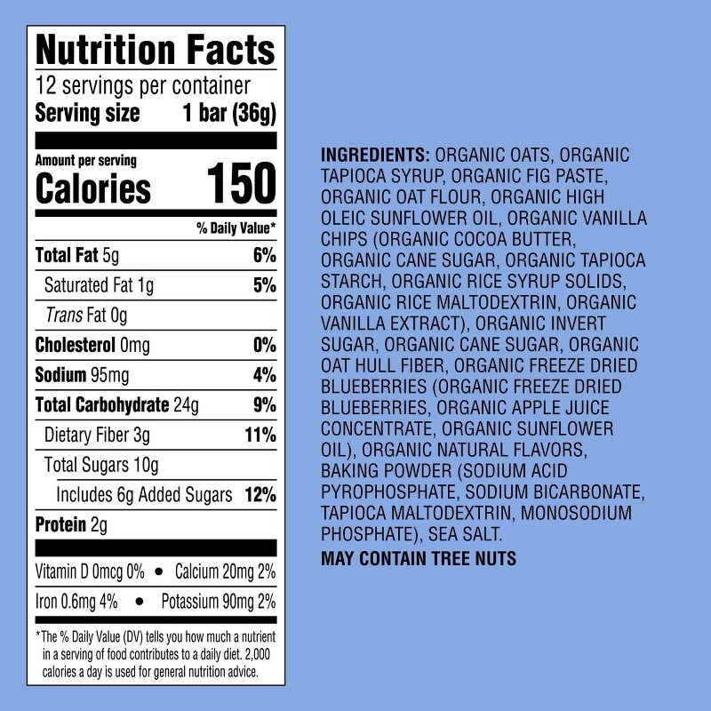 slide 5 of 5, Organic Blueberry Muffin Whole Grain Baked Bar - 15.24oz/12ct - Good & Gather™, 15.24 oz, 12 ct