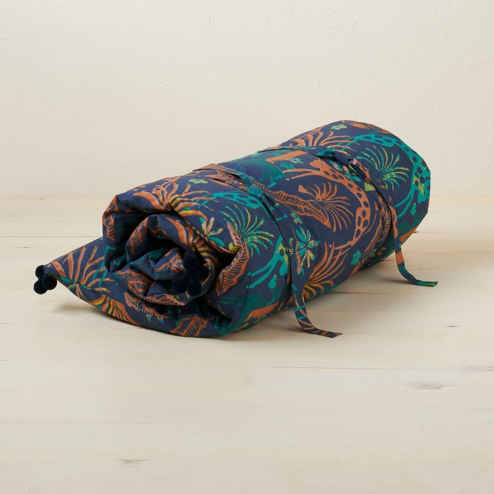 slide 3 of 5, Printed Lounge Pillow Jungle Print Indigo - Opalhouse designed with Jungalow, 1 ct