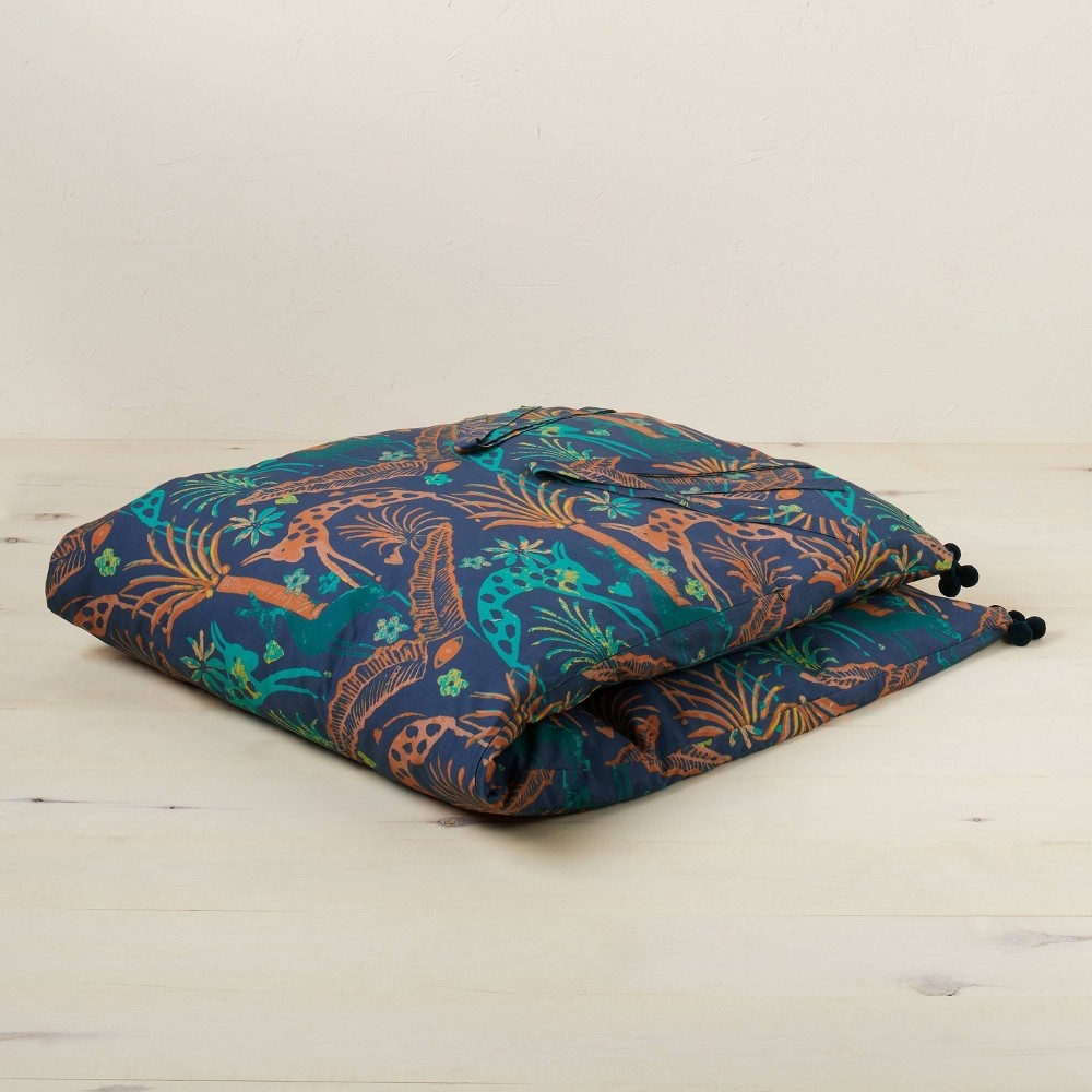 slide 5 of 5, Printed Lounge Pillow Jungle Print Indigo - Opalhouse designed with Jungalow, 1 ct