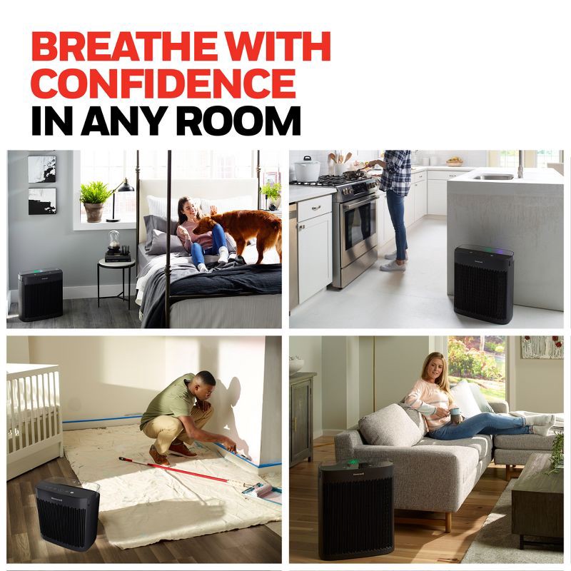 slide 5 of 11, Honeywell Insight HEPA Air Purifier HPA5100B Black: Quiet Operation, 4 Settings, 800-1000 sq. ft. Coverage, 12-Month Filter Life, 1 ct