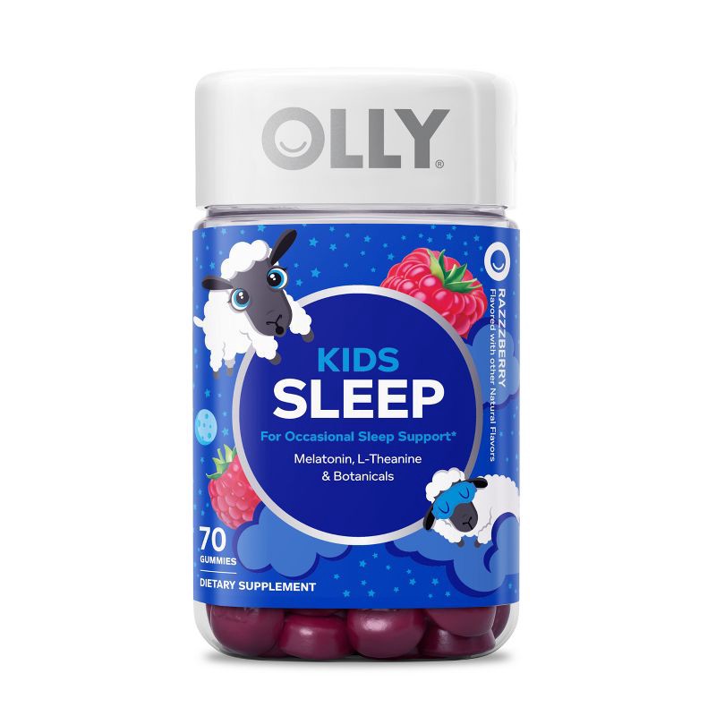 slide 7 of 9, OLLY Kids' Sleep Gummies with .5mg Melatonin - Raspberry - 70ct, .5mg, 70 ct