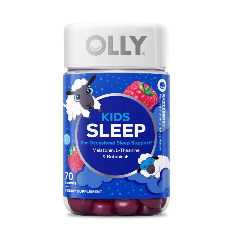 slide 1 of 13, OLLY Kids' Sleep Gummies with .5mg Melatonin - Raspberry - 70ct, .5mg, 70 ct