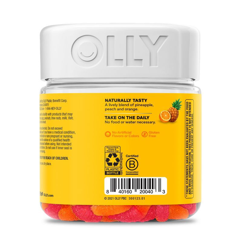 slide 5 of 6, OLLY Hello Happy Gummy Worm Supplements with Vitamin D and Saffron - 60ct, 60 ct