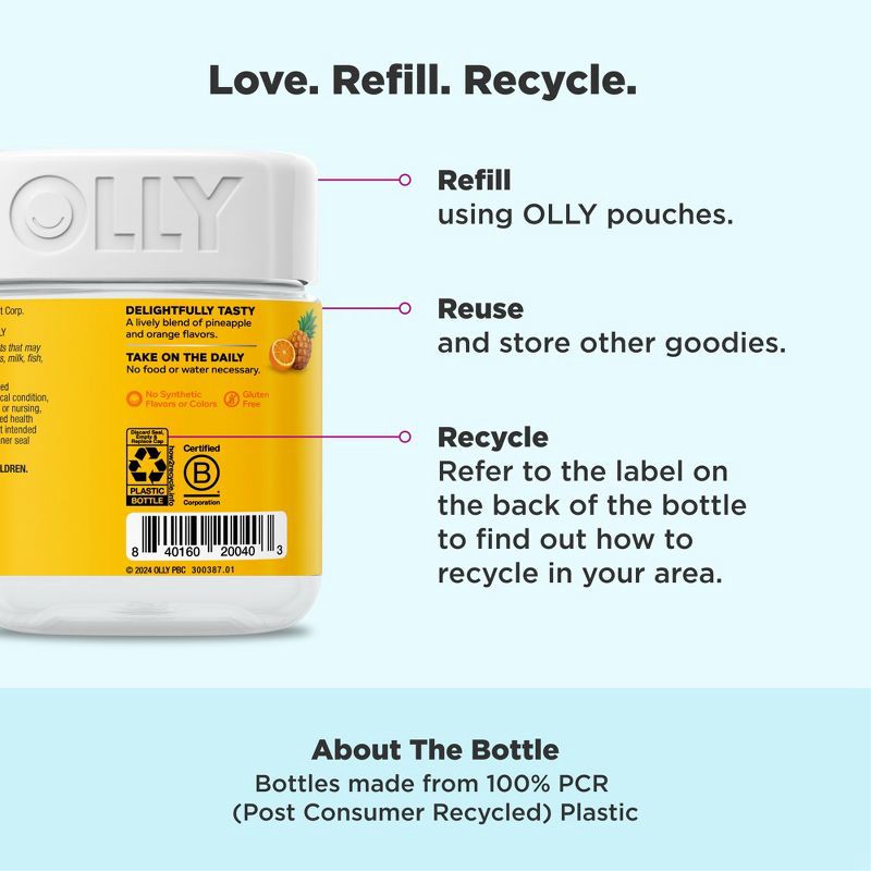 slide 5 of 10, OLLY Hello Happy Gummy Worm Supplements with Vitamin D and Saffron - 60ct, 60 ct