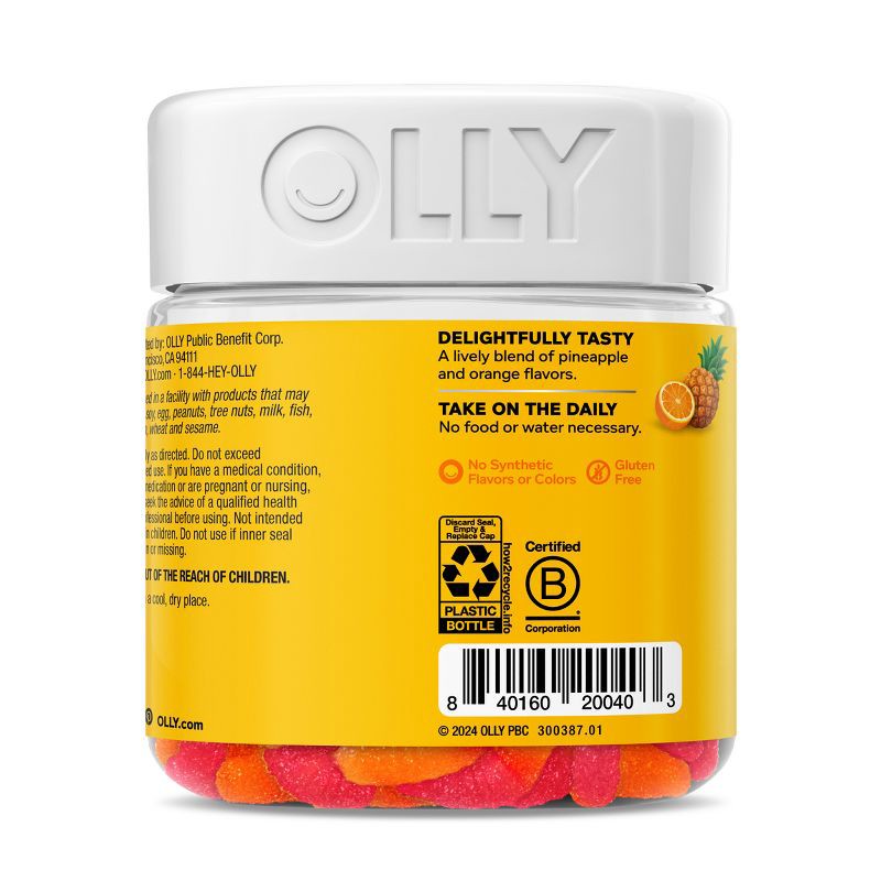 slide 8 of 9, OLLY Hello Happy Gummy Worm Supplements with Vitamin D and Saffron - 60ct, 60 ct