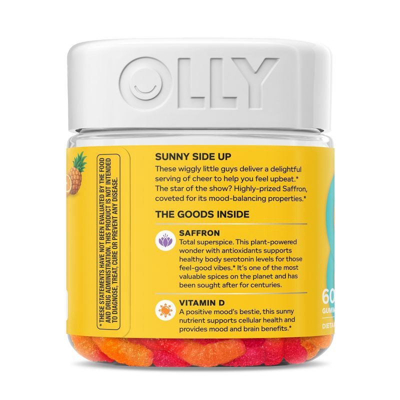slide 9 of 10, OLLY Hello Happy Gummy Worm Supplements with Vitamin D and Saffron - 60ct, 60 ct