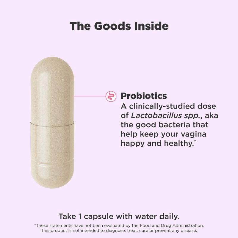 slide 3 of 9, OLLY Happy Hoo-Ha Probiotic Capsules for Women Supports, Vaginal Health and pH Balance - 25ct, 25 ct