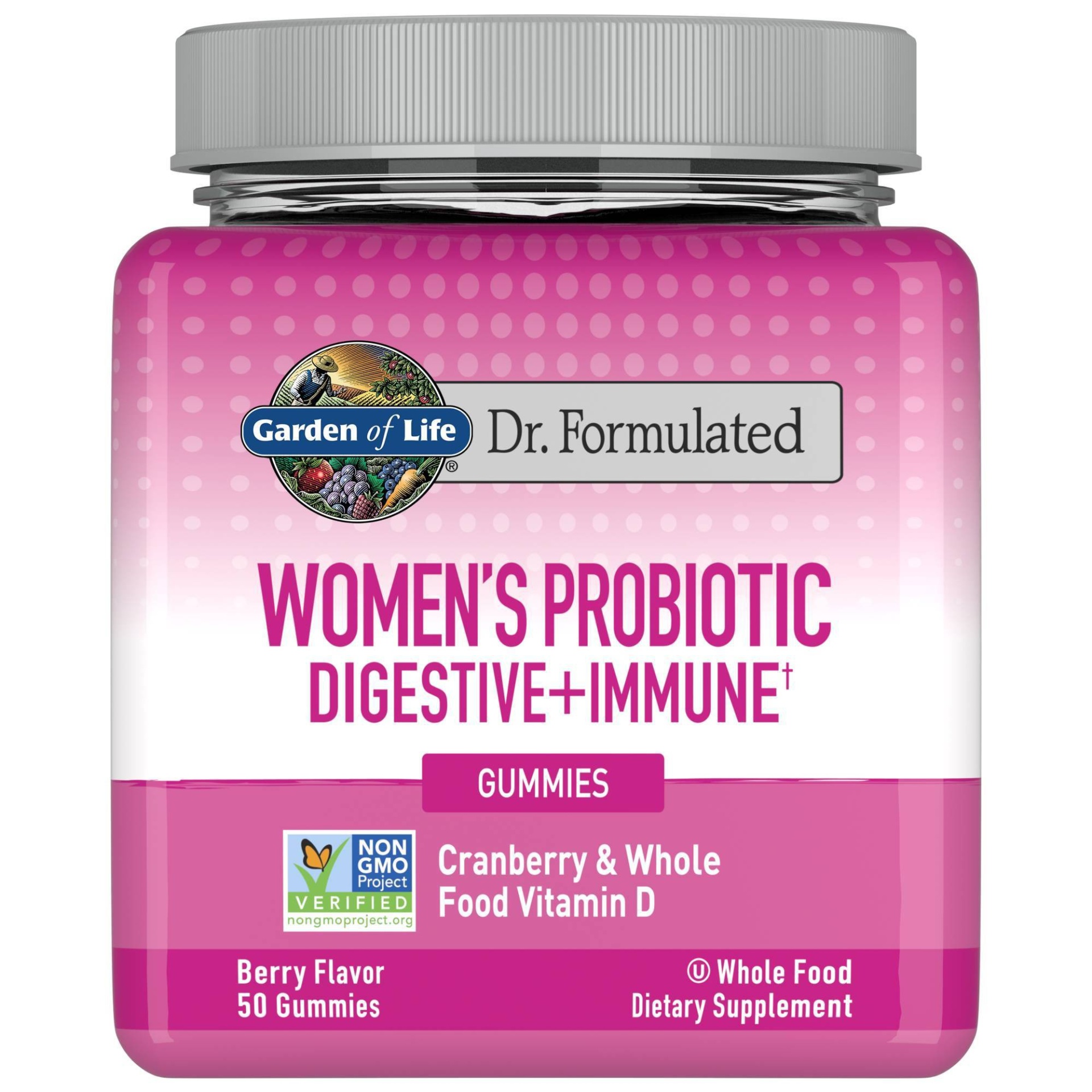 slide 1 of 4, Garden of Life Dr. Formulated Women's Probiotic Digestive + Immune Gummy - 50ct, 50 ct